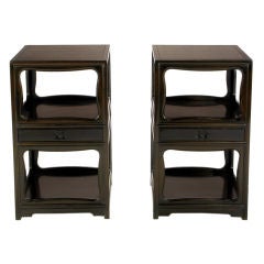 Pair Dark Walnut Night Stands By Michael Taylor For Baker