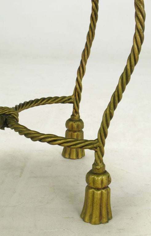 Italian Gilt Brass Rope & Tassel Chair 4