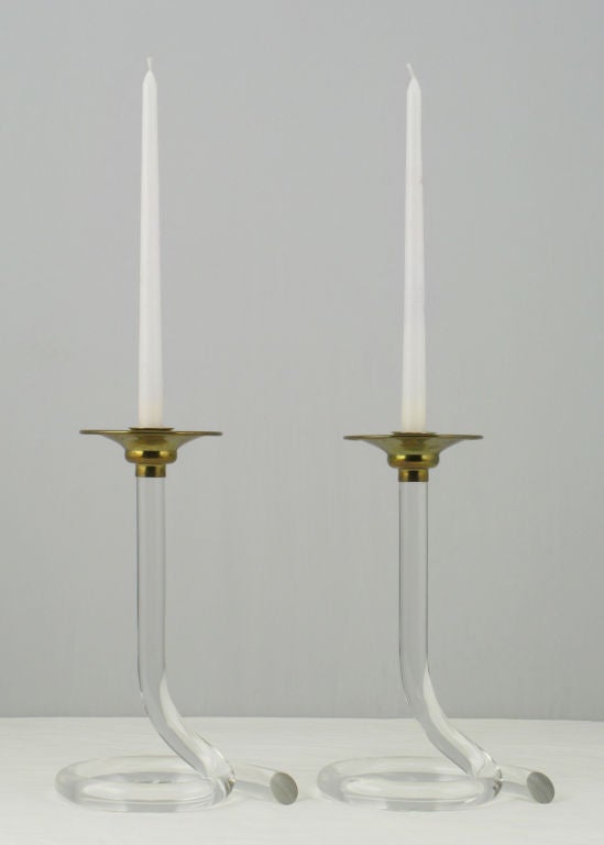 dorothy thorpe lucite candlesticks