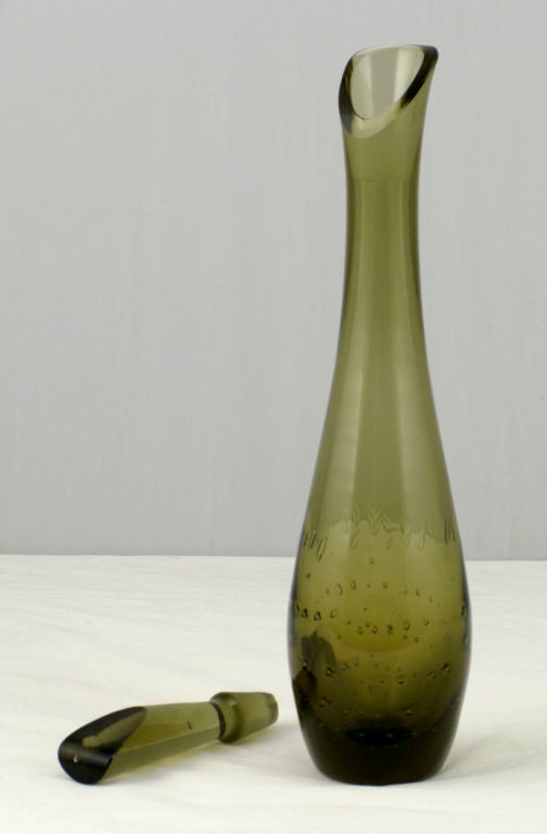 Smoked Glass Controlled Bubble Decanter