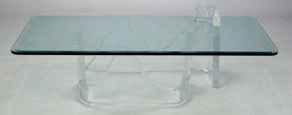Lucite & Glass Iceberg Coffee Table