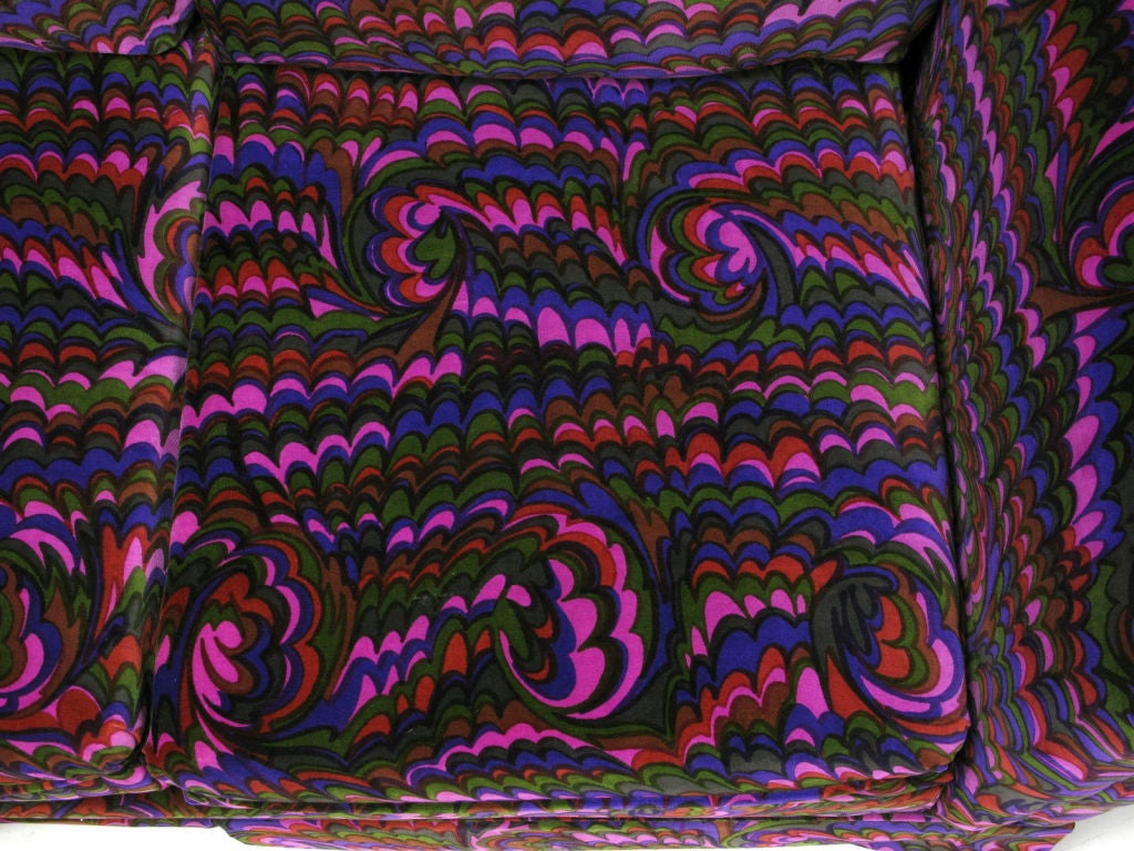 Jack Lenor Larsen Vivid Velvet Upholstered Settee 1