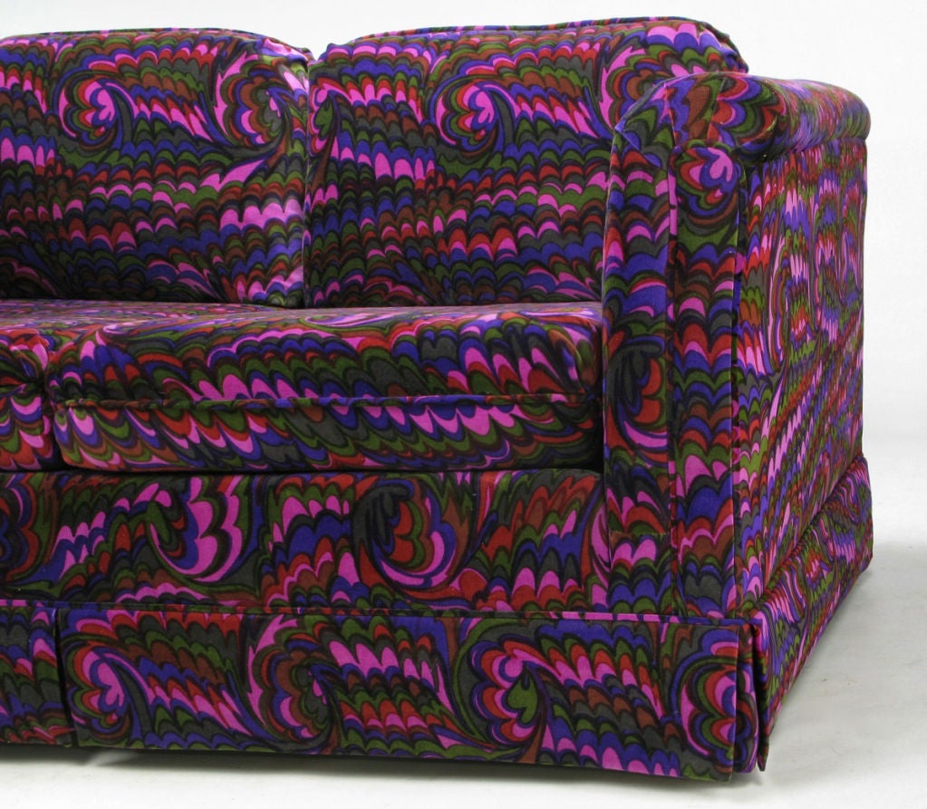 Wood Jack Lenor Larsen Vivid Velvet Upholstered Settee