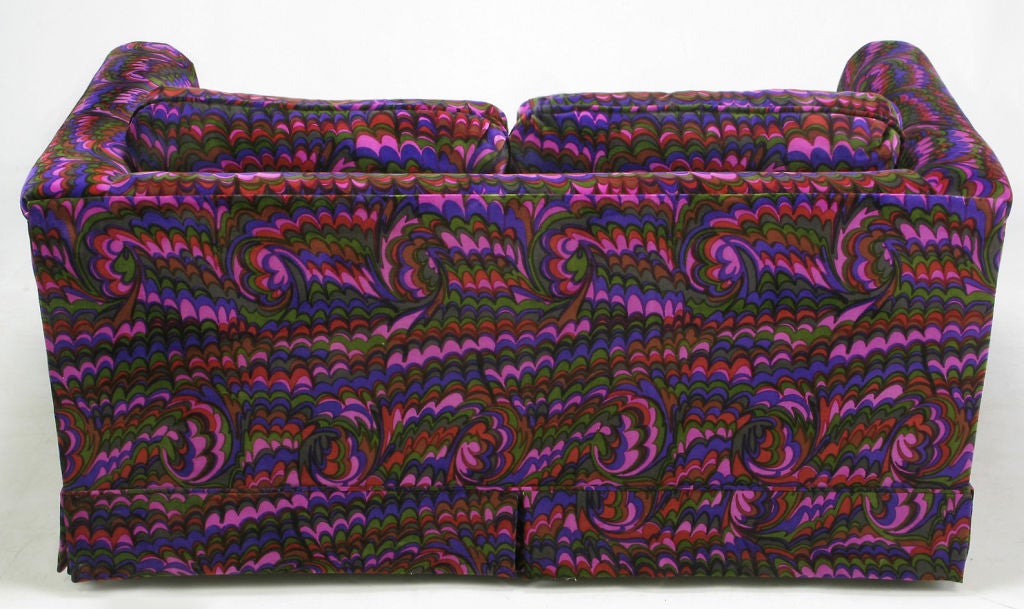 Mid-20th Century Jack Lenor Larsen Vivid Velvet Upholstered Settee