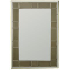 LaBarge Decorative Mirror With Beveled And Smoked Mosaic Border