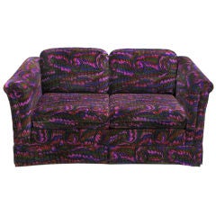 Vintage Jack Lenor Larsen Vivid Velvet Upholstered Settee