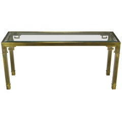 Mastercraft Patinated Brass Greek Key Console