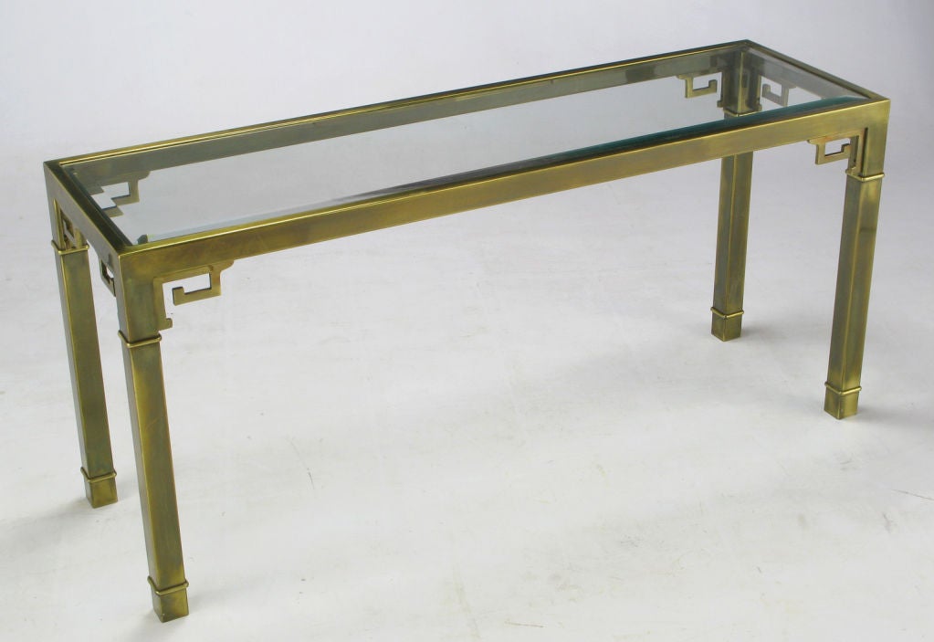 Mastercraft Patinated Brass Greek Key Console