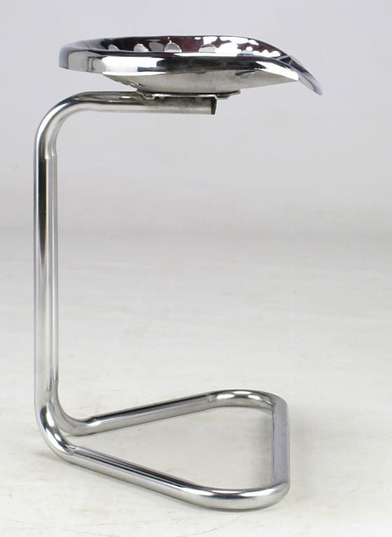 Cantilevered Chrome Tractor Seat Stool. 3