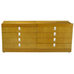 Baker  Birdseye Maple & Birch Wood Modular Eight-Drawer Dresser