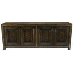 Burled Amboyna & Brass Sideboard By Mastercraft