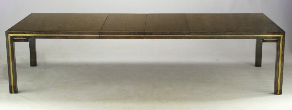 20th Century Mastercraft Amboyna Burl & Brass Dining Table