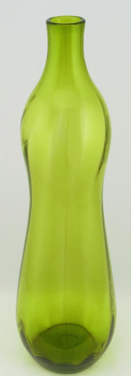 American Striking Extra Tall Green Blenko Decanter