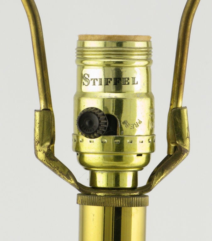 Pair Stiffel Fluted & Studded Brass Urn Table Lamps 2
