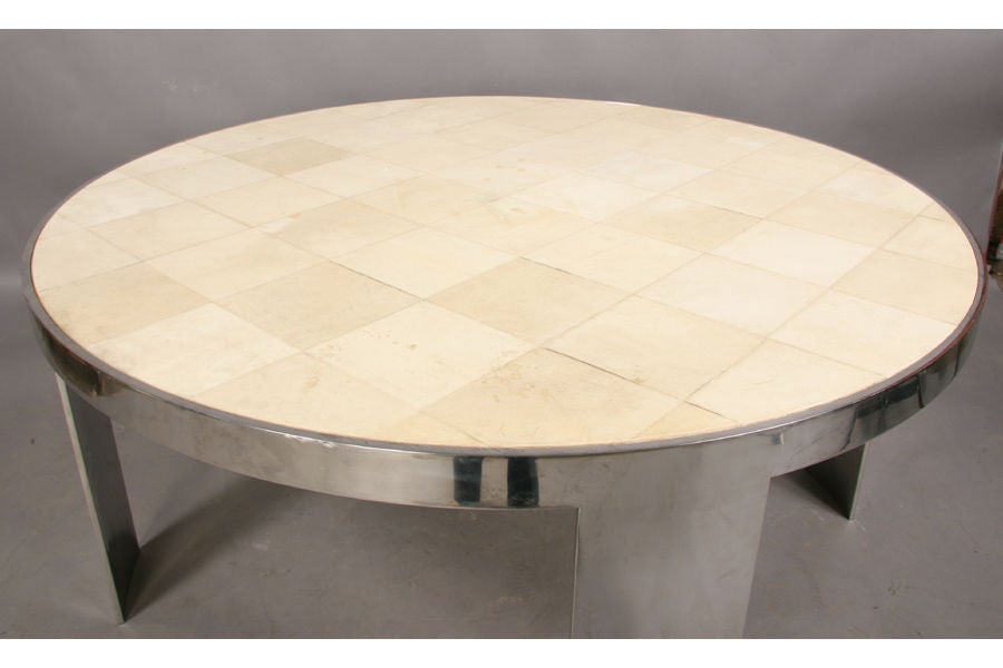 Pace Steel Dining Table with Parchment Top