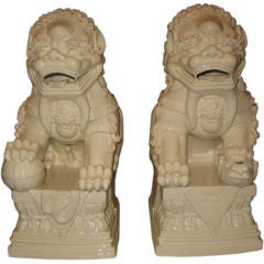 Vintage Pair of Blanche de Chine Foo Dogs