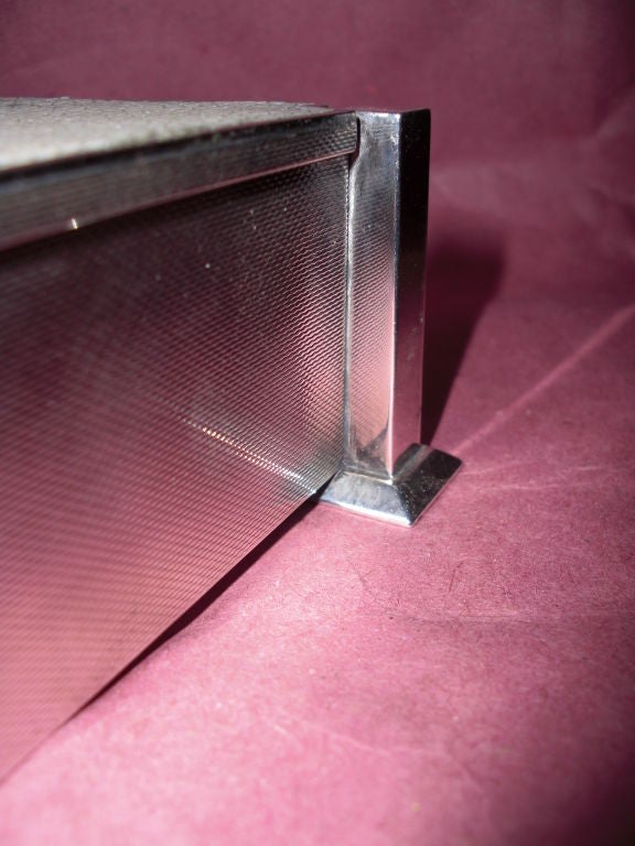 A large English sterling and shagreen deco box