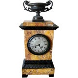 Classical style Sienna marble Charles X mantel clock