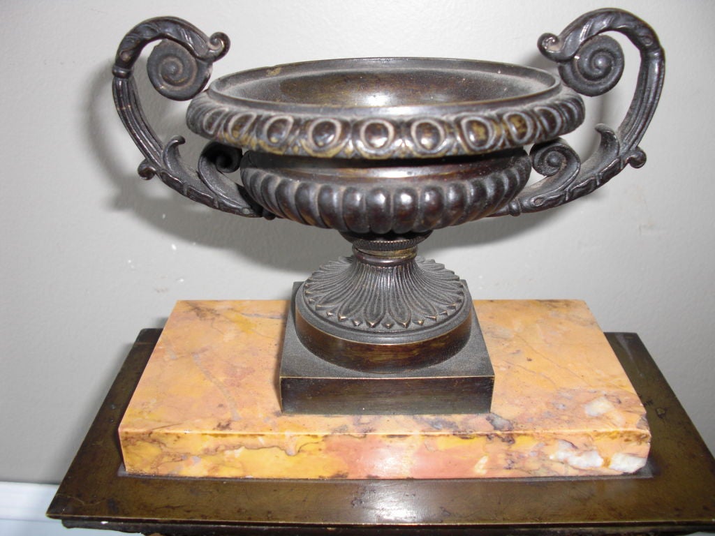 Classical style Sienna marble Charles X mantel clock