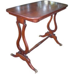 English Regency lyre side occasional table