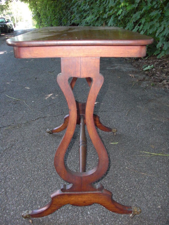 English Regency lyre side occasional table
