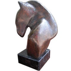Mexican 50's abstract bronze horse head