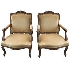 Pair of Regence style fauteuils