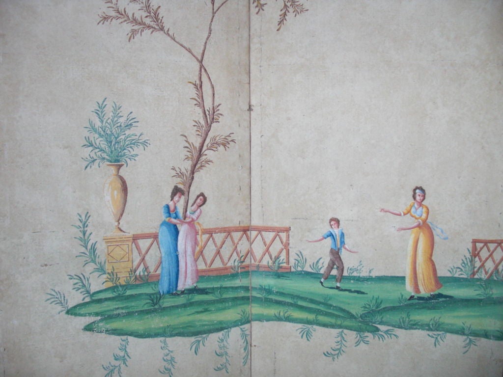 French neoclassical paper screen circa 1800