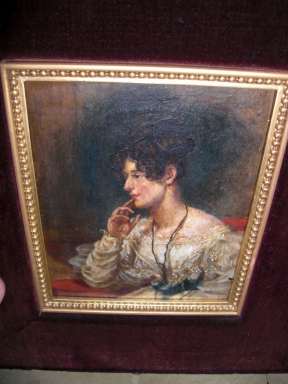 English Oil Painting Elizabeth Coggeshall dated 1810 , Nantucket history
