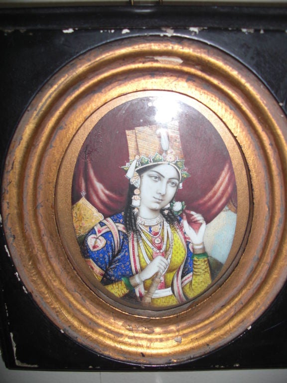 Pair of exquisite quality miniature Ottoman portraits on ivory