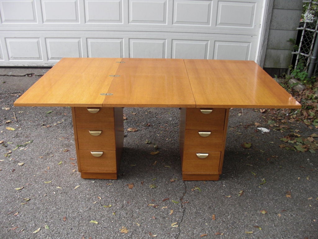 American 1950's knee-hole extendable desk