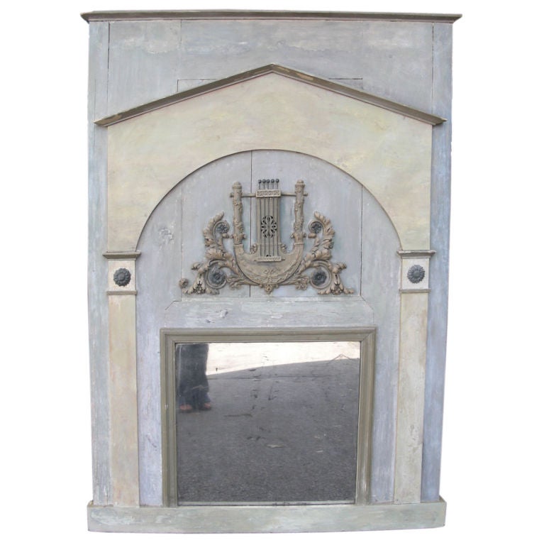 Large French Directoire Trumeau Mirror For Sale