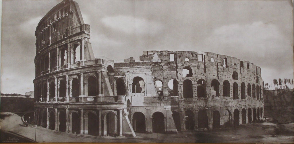 A heliogravure of The Colosseum in Rome,<br />
framed in original dark stained oak.<br />
Signed and dated copyright lower left,<br />
Manz Engraving Co., 1903