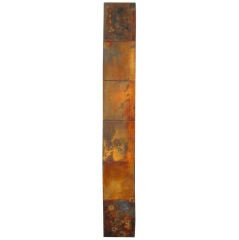 Oxidation Painting on Panel "Charred Totem" by Willie Little