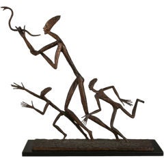 Vintage Modernist Bronze Sculpture by Estelle Goodman (1930 - 2007)