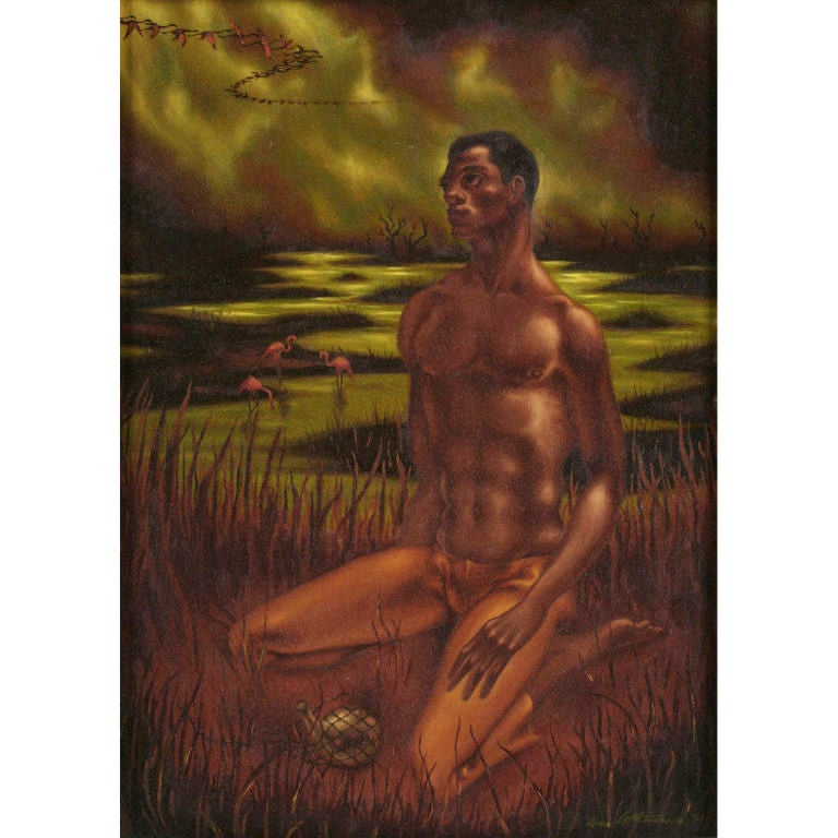 African American Slave Painting by Dan Atkinson 1951 For Sale