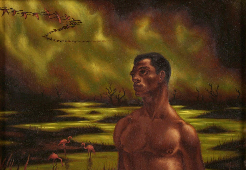 Mid-20th Century African American Slave Painting by Dan Atkinson 1951 For Sale