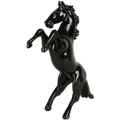 Italian Glass Stallion Sculpture by Pino Signoretto