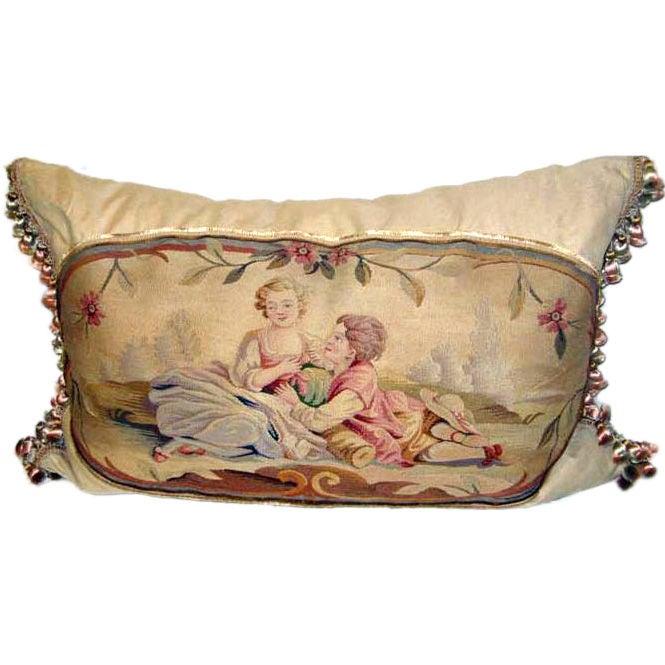19th C. French Aubusson Bed Pillow