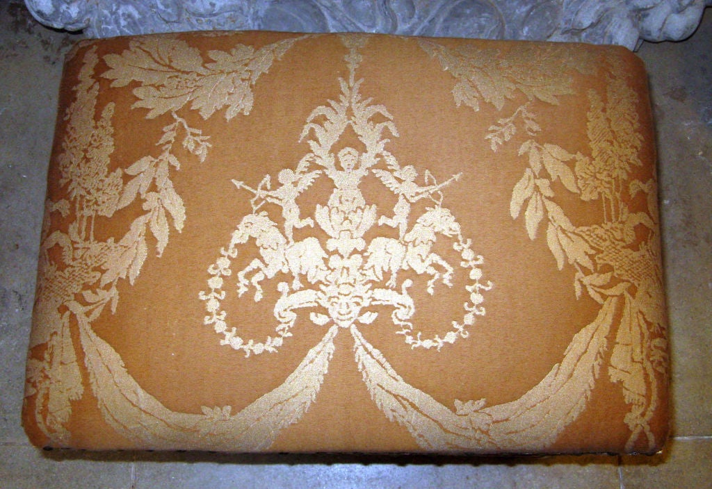Pair of Giltwood Fortuny Upholstered Benches C. 1920's 2