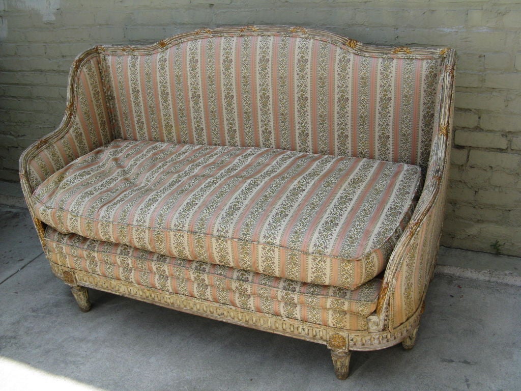 Italian Painted & Parcel Gilt Sofa C. 1900's
