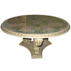 Carved Italian Mirrored Top Table C. 1930's
