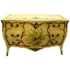 Italian Painted Floral Commode C. 1920's