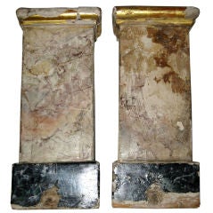 Pair of Early 19th C. Faux Marble & Gilt Fragments