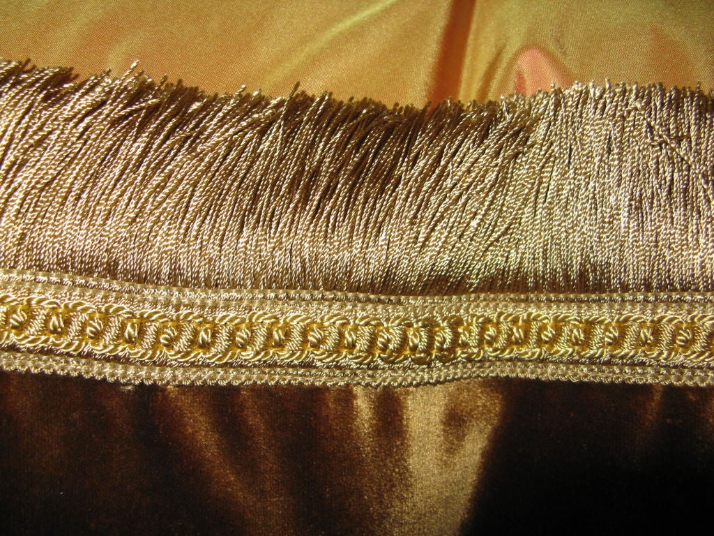 Pair of 18th C. Italian Metallic & Silk Embroidered Pillows 3