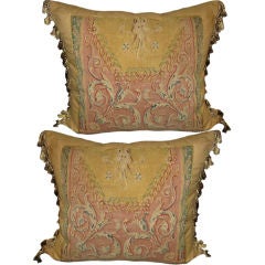 Pair of 19th century Bouvet Aubusson pillows
