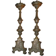 Pair of Antique Italian Candletsticks C. 1700's