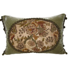 19th C. French Metallic
Chenille Embroidered Textile Pillow Antique 19th C. French Metallic
Chenille Embroidered Textile Pillow