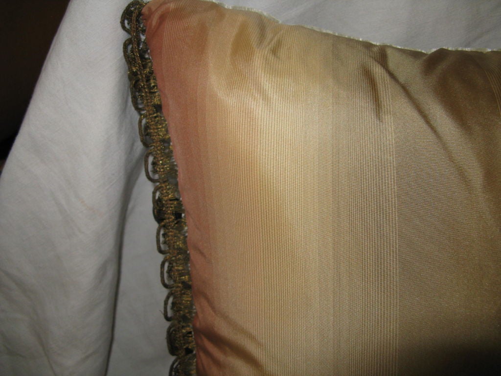 19th C. French Metallic & Chenille Embroidered Textile Pillow 2