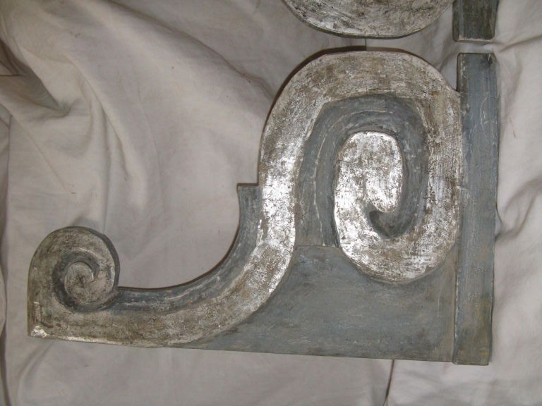 Pair of Italian Style Painted & Silver Gilt Fragments